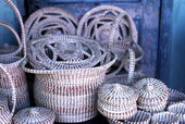 Gullah, or wire grass, baskets made by Lucille Jones- Jacksonville, Florida