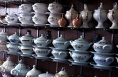 Ceramic tableware on shelves in Little Havana - Miami, Florida.