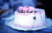 Decorated cake at Cafe Cubano in Little Havana - Miami, Florida