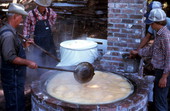 Cooking sugar cane juice into syrup - Orlando, Florida.