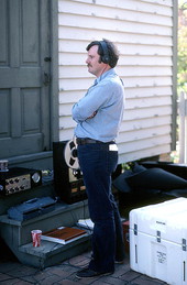 Phil Werndli working with sound equipment at the West Florida Folklife Area festival - Pensacola, Florida.