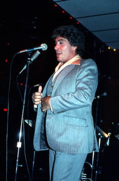 Singer of the Salsa Express Magnum Band performing - Miami, Florida.