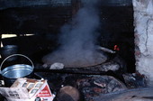 Cane juice being boiled into syrup - Jasper, Florida.