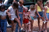 Children participating in a three-legged race - White Springs, Florida