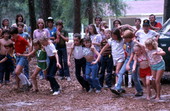 Children participating in a three-legged race - White Springs, Florida
