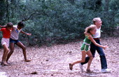 Children participating in a three-legged race - White Springs, Florida