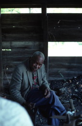 Blacksmith Thomas Rains talking to a group - Jefferson County, Florida
