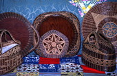 Assortment of pine needle craft made by Mebelen Holloway - Lake City, Florida.