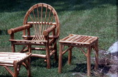 Cypress chair and tables made by Hank Whisnant - Lake City, Florida.