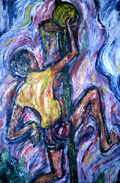 Painting, "Basketball Player", by Pharoah Baker - Lake City, Florida.