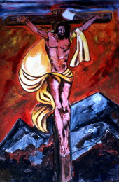 Painting, "Crucifixion", by Pharoah Baker - Lake City, Florida.