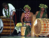 Men drumming during the performance - Kissimmee, Florida.