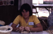 Pam Solano making palmetto crafts - White Springs, Florida
