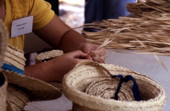 Pam Solano making palmetto crafts - White Springs, Florida