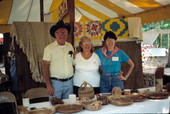 Folklorist Merri Belland with basket maker Mebelen Holloway and her husband at the 1983 Folk Festival- White Springs, Florida