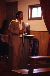 Reverend Oscar Trevino preaching - Seville, Florida