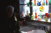 Martha Shearer in her workshop, where she makes stuffed animals and crochet - Georgetown, Florida.