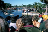 Crowd watching the Epiphany Day "cross dive"- Tarpon Springs, Florida