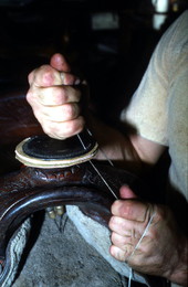 David Cauley repairing a saddle horn - Lakeland, Florida