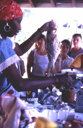 Liliane Louis making Haitian food at the Florida Folk Festival - White Springs, Florida