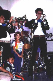Trumpet players from Mariachi Jalisco band performing at Benito Juarez Park - Florida City, Florida