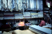 Ramon Puig and workers at his clothing shop - Miami, Florida.