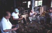 Four men cutting sponges - Miami, Florida.