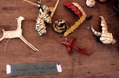 Cabbage palm crafts made by Evelyn Parks - White Springs, Florida