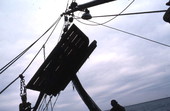 Trawl doors being brought up - Apalachicola, Florida.