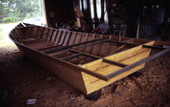 Twenty-five foot oyster skiff being built by Bobby Shiver - Eastpoint, Florida