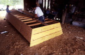 Bobby Shiver building an oyster skiff - Eastpoint, Florida