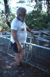 Costa Buzier with shrimp net roller frame - Apalachicola, Florida
