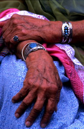 Close-up of Lottie Shore's hands - Brighton Reservation, Florida