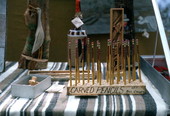 Pencils carved by Bill Cooey on display at the 1987 Florida Folk Festival - White Springs, Florida