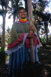 Lottie Shore pounds corn - Ochopee, Florida