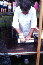 Tommy Noles making a crab trap - White Springs, Florida