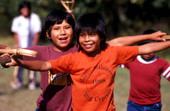 Boys playing stick ball - Big Cypress Indian Reservation, Florida