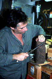Mike Berg making a duck decoy - Jacksonville, Florida.