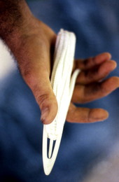 Knitting needle used by Rickey Doublerly to knit fishing nets - Jacksonville, Florida