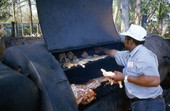 Hiram Jenkins barbecuing chicken and ribs - Jacksonville, Florida