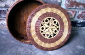 Pine needle basket made by Josephine Riecken - Orange County, Florida.