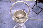 Sweetgrass coil baskets made by Margaret Garrison and Barbara Turner - Jacksonville, Florida.