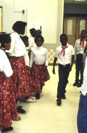 Fifth grade students at John E. Ford Elementary square dancing - Jacksonville, Florida.