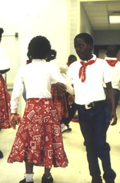Fifth grade students at John E. Ford Elementary square dancing - Jacksonville, Florida.