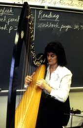 Claire Fleming playing the Irish harp - Jacksonville, Florida.