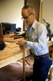 Bob Dellis making a leather carving - Okeechobee, Florida