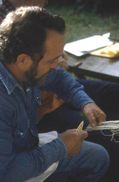 Reginald Reese making cast nets - Lakeland, Florida