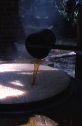 Boiling sugar cane syrup - White Springs, Florida