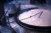Boiling sugar cane syrup - White Springs, Florida