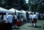 View showing tents with items for sale at the Highland Games in Dunedin, Florida.